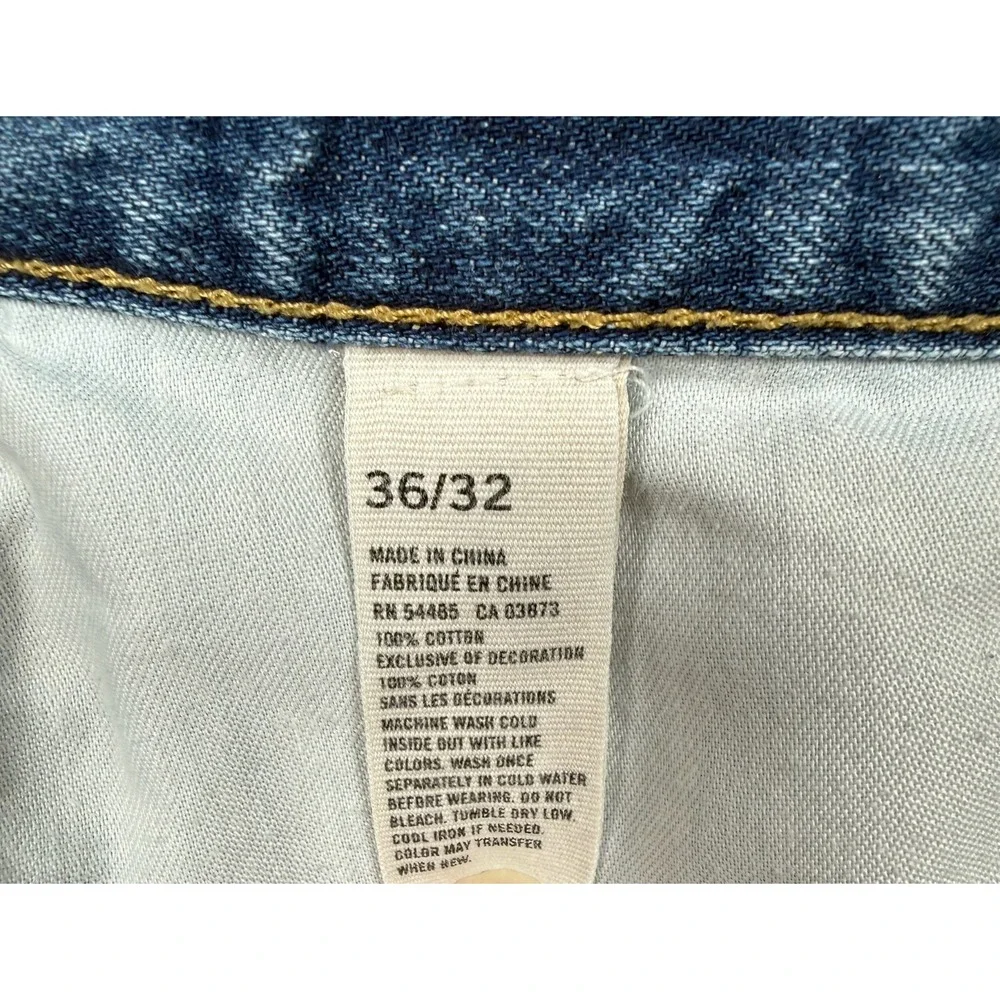 American Eagle Original Boot Jeans Mens 36x32 Blue Distressed Faded Bootcut